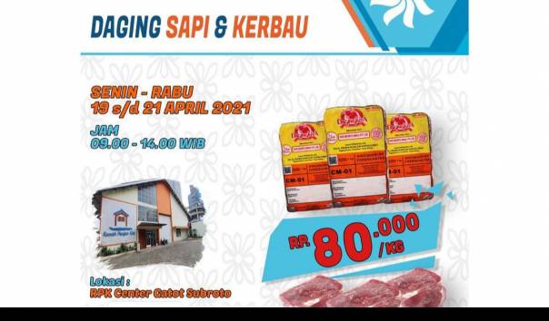 BULOG Jual Daging Sapi Rp80.000/Kg, Cek Lokasi Operasi Pasar dan Jadwalnya