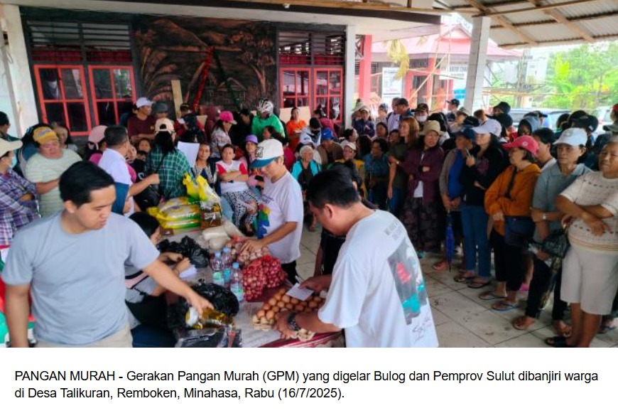 Warga Remboken Minahasa Serbu Gerakan Pasar Murah, BULOG Pastikan SPHP Cukup hingga Februari 2026