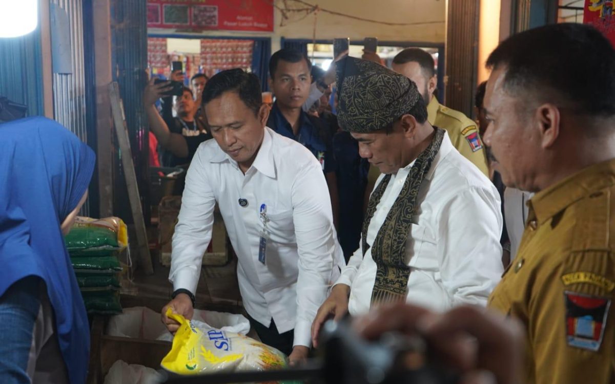 Dirut BULOG Dampingi Mentan Tinjau Ketersediaan Beras SPHP di Pasar Lubuk Buaya, Padang