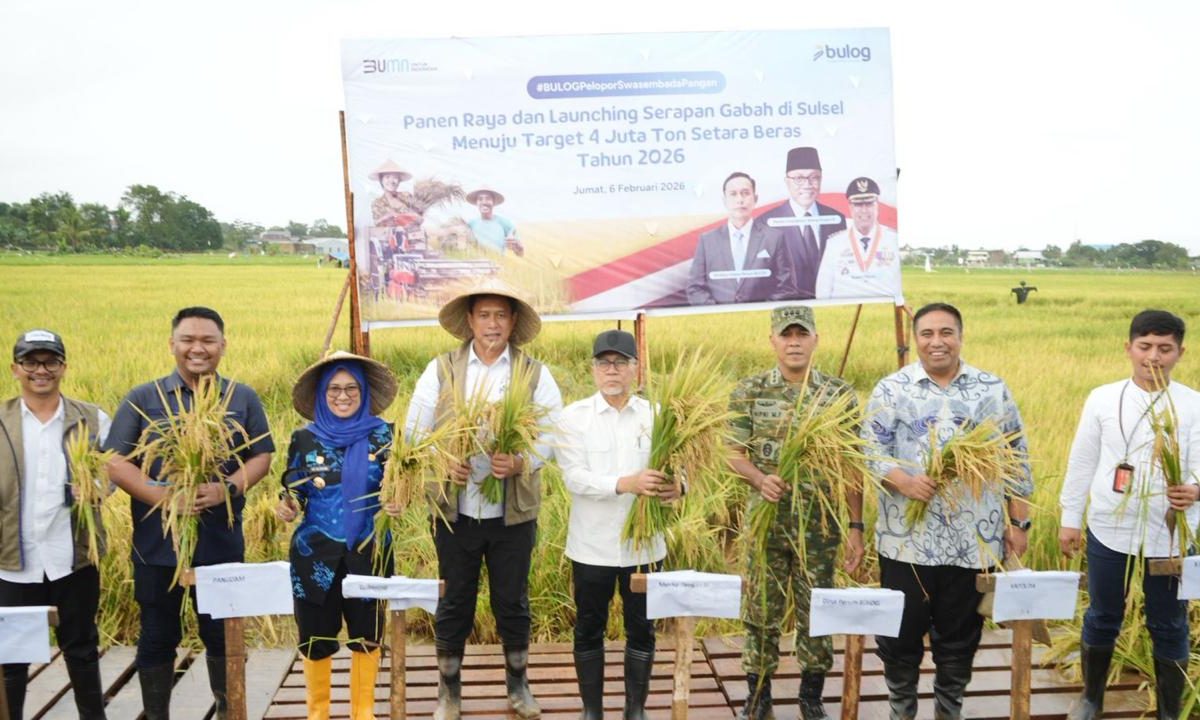 Dirut BULOG dan Menko Pangan Melaunching Serapan Gabah di Maros Sulsel, Topang Target 4 Juta Ton Setara Beras 2026