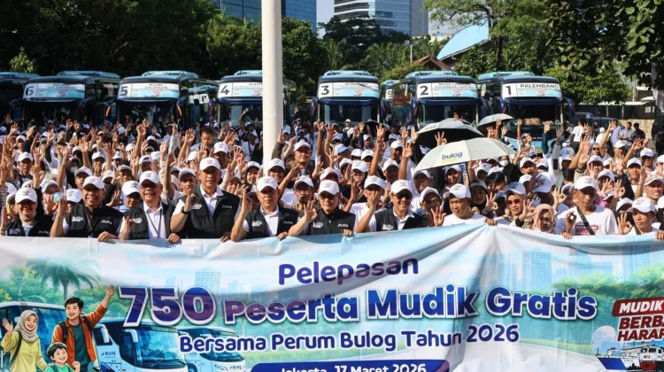 BULOG Berangkatkan 750 Pemudik Program Mudik Gratis BUMN 2026